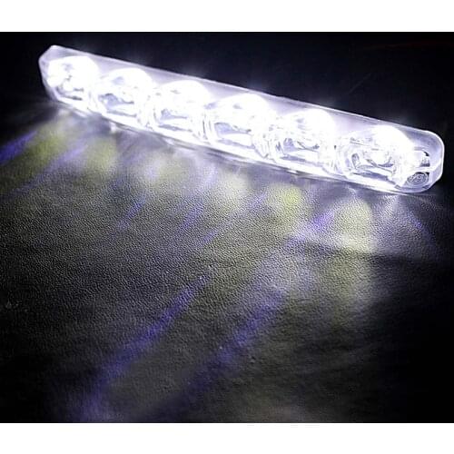 2Pcs 6 LED Car Daytime Running Lights Car-styling DRL Car Daytime Lamp Auto Fog Light Super Bright Waterproof DC 12V