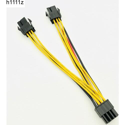 H1111Z Computer Cable 15CM PCI Express PCI-E Dual 6Pin Female to 8pin Male GPU Video Graphics Card Power Adapter Cable 18AWG NEW