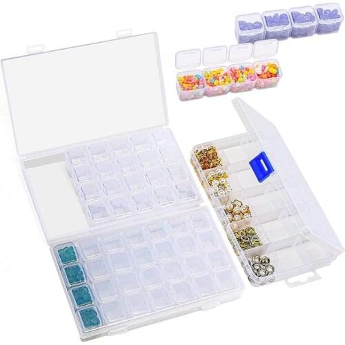 HOT Embroidery Diamond Storage Box,3Pack Clear Plastic Bead Containers For Jewelry Painting DIY Art Craft Rhinestones Sewing
