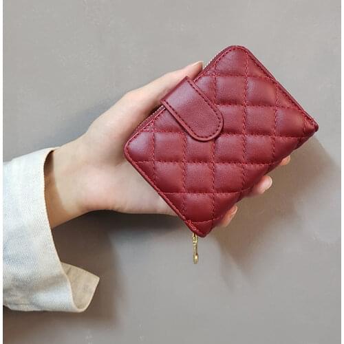 Purse Bag Wallet Female Short 2021 New Folding Wild European Fashion Three-Fold Large-Capacity Card Small Coin Bag