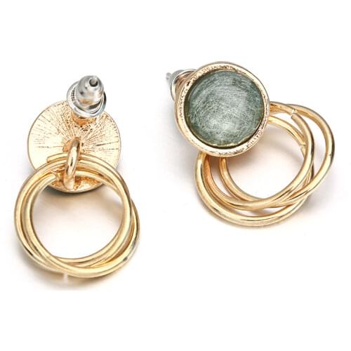 Round Ear Studs Retro Circle Drop Hoop Earrings Women Fashion Jewelry Gift Ear Studs For Party Birthday Lady Accessories