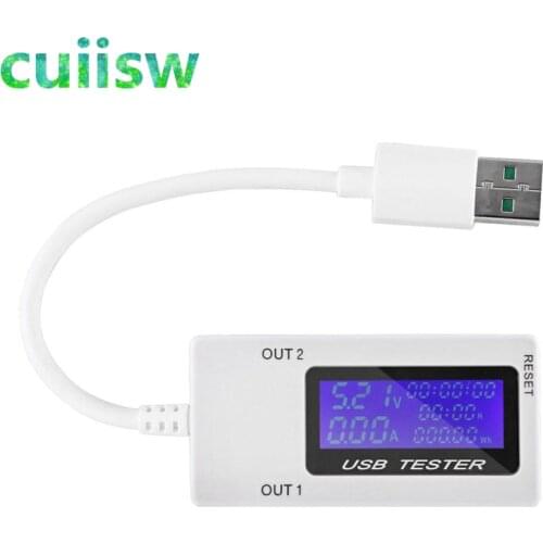 Mini Dual USB Current Voltage Tester USB Ammeter Charging Tester Monitor USB Ports Digital Display DC 4-30V 0-5A 0-150W KWS-1705
