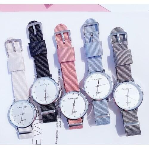 Minimalism Women Watches Canvas Strap Simple Casual Ladies Watch Fashion Womens Quartz Wristwatches reloj mujer Student Clock