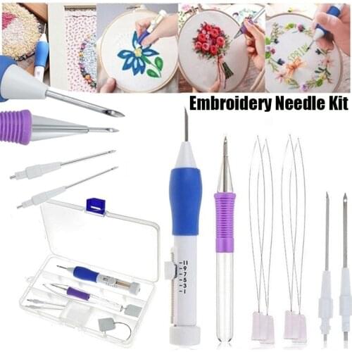 Embroidery Punch Needle Kit Knitting Sewing Needle Stitching Tool Set Embroidery Pen Set