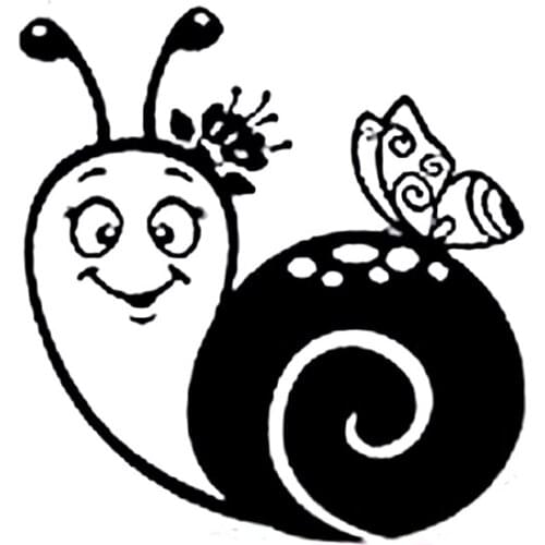 15.5cm*16.6cm Cute Snail Vinyl Decals Car-styling Car Sticker Black/Silver S6-3165