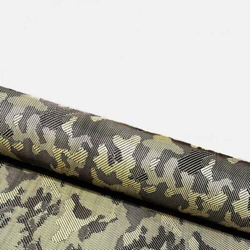 NEW 3K 260g Yellow Black Camouflage Jacquard Aramid Blended Carbon Fiber Cloth 1M(W)