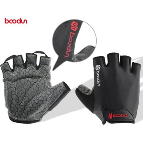 Boodun Upgraded Fitness Gloves Half Finger Weight Lifting Training Silicone Non-slip Bicycle Gloves SBR Palm Bicycle Gloves