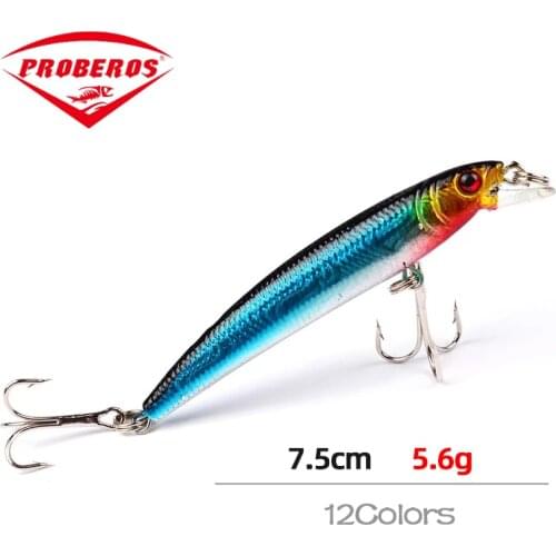 1pcs Minnow Fishing Lures 3D Eyes Artificial Hard Bait 5.6g 7.5cm Top water Pesca Wobbler Crankbaits Carp Bass Tackle