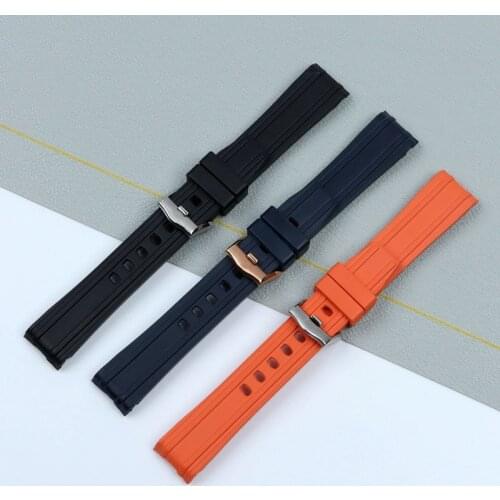 Rubber Silicone Watch Bands Fit For New Omega Seamaster 300 Brand Bracelet 20mm Soft Black Blue orange Watch Strap Belt