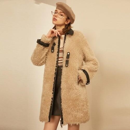 Real Fur Coat 2020 Women Winter Jacket Sheep Shearing 100% Wool Jackets Long Clothes Furry Coat Leather Jacket V18F29064 KJ3380