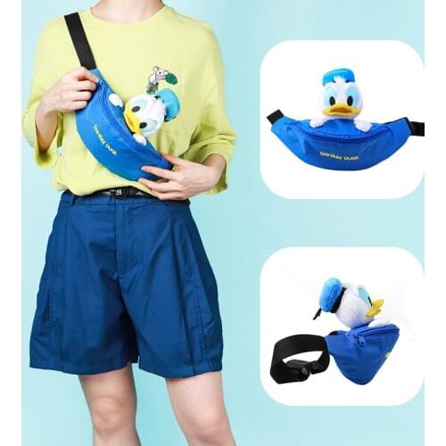 New Disney Donald Duck Plush Doll Waist Bag Oxford Cloth Student Shoulder Bag Cute Fashion Messenger Bag Women coin bag