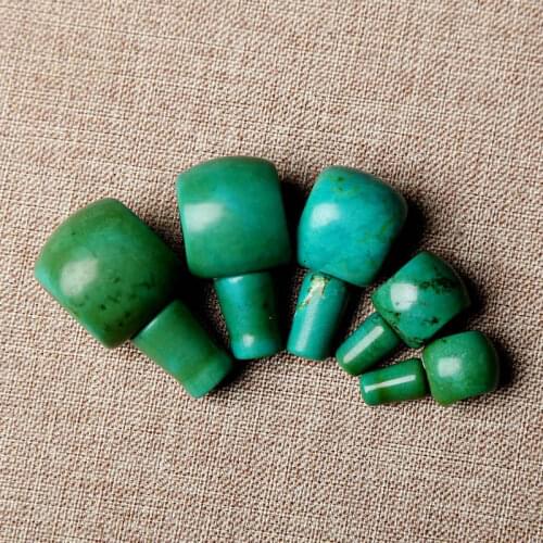 Tibetan Guru Beads Enhanced Green Turquoises 3-way Bead and Stupa Set BRO553