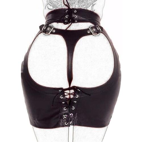 Sm Products Adult Toys Black PU Erotic Fetish Dress Mini Adult Game Porn Skirt Sex Bdsm Bondage Women Sex Toy Exotic Accessories