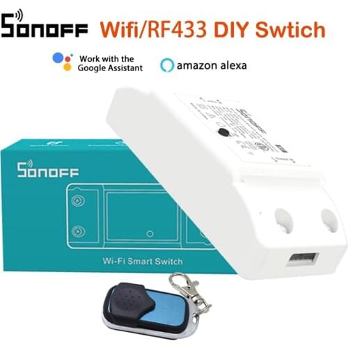 Relay Sonoff Basic R2 Wifi DIY Smart Wireless Remote Switch Domotica Light Controller Module Work with Alexa Google Home eWeLink
