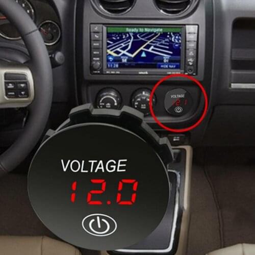 Voltmeter Digital Display Touch Switch PC DC 12-24V LED Volt Meter for Car Auto Replacement Parts Battery Charging Units