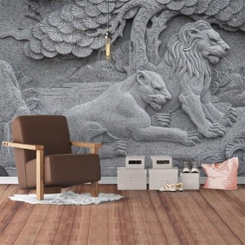 Wellyu Custom wallpaper papel de parede 3d Three-dimensional relief tiger wall decorative painting wallpaper for walls