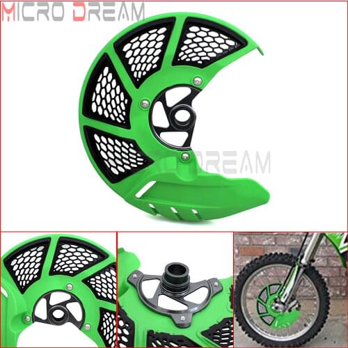 Motorcycle Front Disc Guard X-Brake Cover Protector Green for Kawasaki KX125 KX250 KX250F KX450F KLX450R 2006-2018