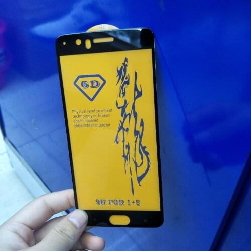 Bonaier New 1pcs Full Glue 2.5D 9H Coating Tempered Glass Film for Oneplus 5 Oneplus5 Full Screen Protector Black 5.5inch
