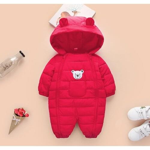 2021 New Born Snowsuit Baby Girl Boy Spring Coat Clothes Warm Outerwear Overalls Romper Kids Winter Jumpsuit Parka Hooded Mantle
