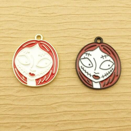 10pcs 20x22mm enamel halloween ghost charm for jewelry making crafting earring pendant fashion bracelet charm necklace charm