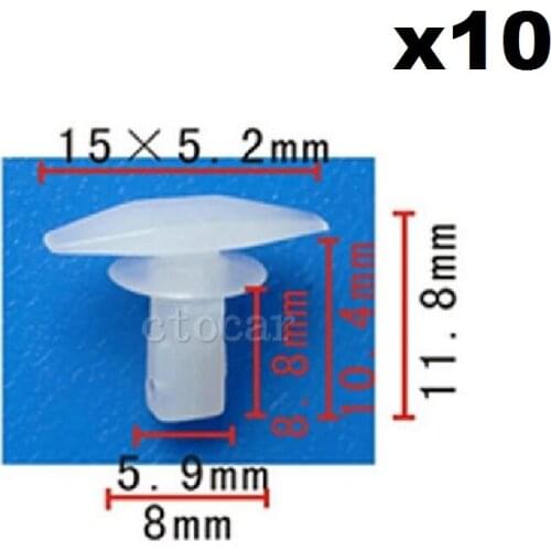 10pc Fastener Rivet Retainer Clip Weatherstrip For Toyota Mazda Door Seal Glue Nail 67868-89101