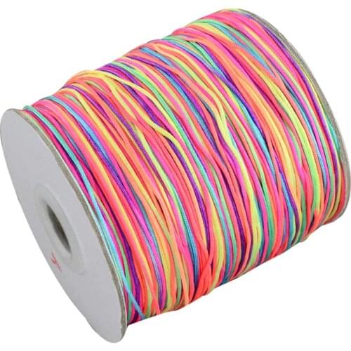 300m/roll 1mm Colorful Chinese Knot Macrame Rattail Jewelry Thread Round Nylon Cord String for DIY Bracelet Braided Making
