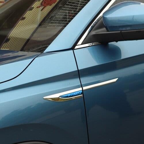 Car Styling Side Leaf Plate Decoration Sequins Leaf Board Side Label For Skoda KAMIQ 2019 2020 Accessories Exterior