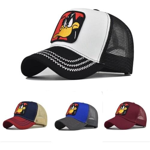 2021 Disney Donald Duck Cotton Baseball Cap Adult Unisex Hip Hop Cute Cartoon Mesh Hat Fashion Men Breathable Hat Shipping Free