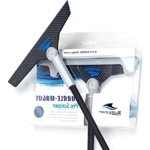 Bubble Magus BM Carbon Fiber Stainless Fish Tank with Extended Scraper Sea Water Brush Algae and Moss Removal Tool