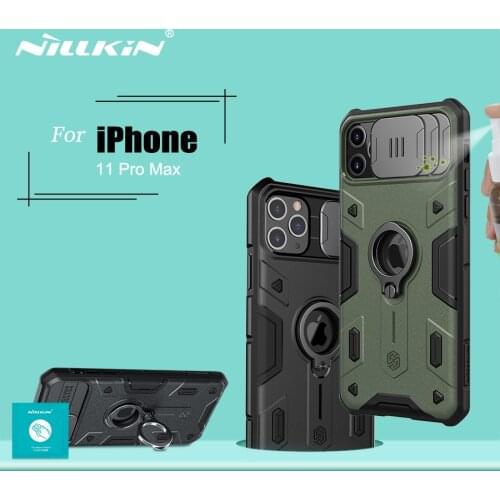 For iPhone 11 Pro Max Case ring phone stand holder NILLKIN Slide Camera Protect Privacy Back Cover for iPhone 11 Pro case