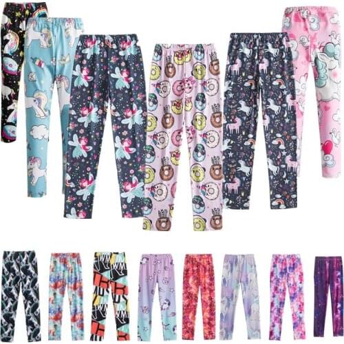 2-9 Year Baby Girls Unicorn Leggings Printed Kids Bottoms Toddler Girl Winter Pants Girls Casual Trousers FlowerBaby Clothes