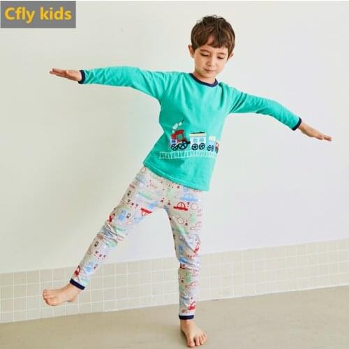 Kids Pajama Set Baby Girl Clothes Boys Sweatshirt Long Sleeve Cartoon Cotton Soft Underwear Suit