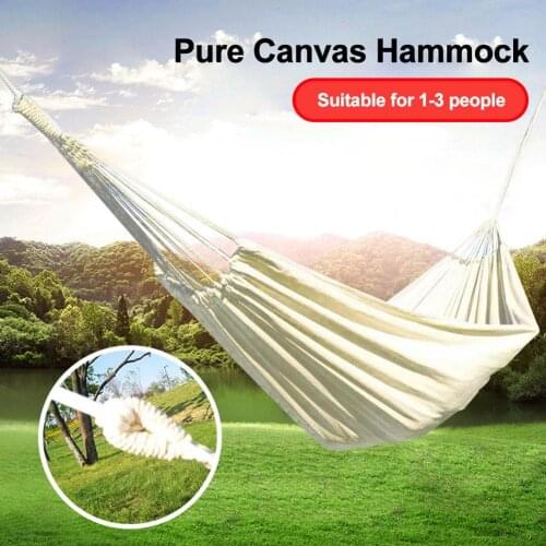 Double Hammock Outdoor Rollover Prevention Camping Canvas Fabric Hammock Hanging Swing Bed for Patio Travel Hiking Dropshipping