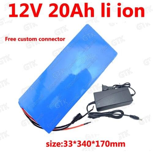 GTK 12v 20ah lithium ion battery for power baby child electric motorcycle golf trolly cart Scooter 150w 200w 350w +3A charger