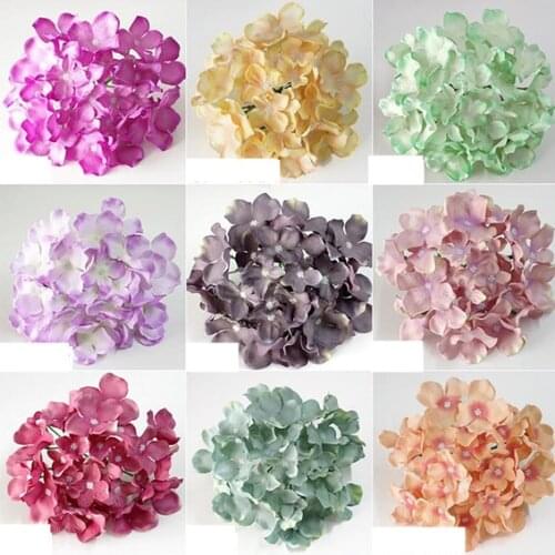 21 Colors 100PCS 15CM artificial hydrangea flower head diy wedding wall arch bouquet wreath garland home supplier decoration