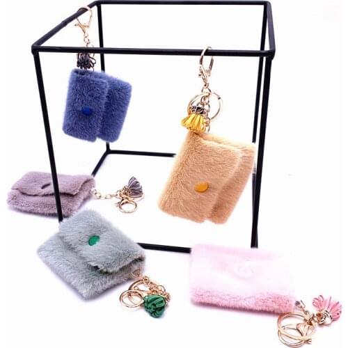 Cute Kawaii Mini Bag Keychain Creative Keyring Women Car Purse Pendant Keychains Gift