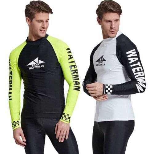 SBART Long Sleeve Men Sunscreen Surf clothing outdoor snorkeling clothing male sun jellyfish swimsuit rash guards Surfing