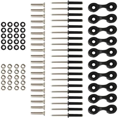 Kayak Deck Loops Tie Down Pad Eyes and Rivets - Bungee Fishing All Accessories Hardware Kit