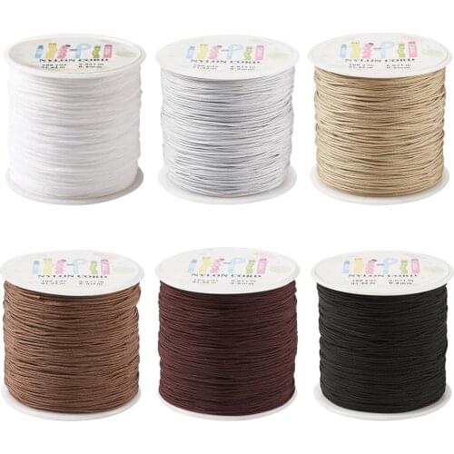 0.8mm Braided Nylon Thread for Jewelry Making DIY Bracelet Necklaces White BlackMixed 6 Colors