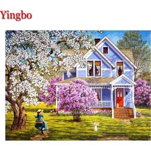 Full Square/Round 5d diy Diamond Painting Spring garden view Diamond Embroidery Mosaic Painting Diamond Christmas Decor For Home