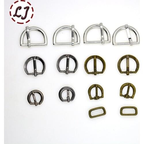 New high quality 30pcs/lot 8mm 12mm silver bronze small semicircle alloy metal shoes bags Belt Buckles DIY Accessory Sewing