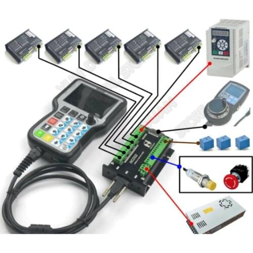 3 4 5 Axis Handheld Offline CNC Motion Controller G Code USB Handle Remote Button MPG For Stepper Servo Motor CNC Engraving