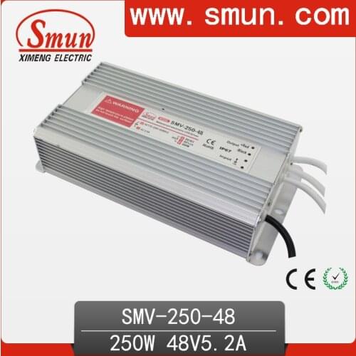 SMUN SMV-250-48 250W 48V 5A Outdoor Waterproof IP67 Switching Led Driver Led Power Supply With CE RoHS