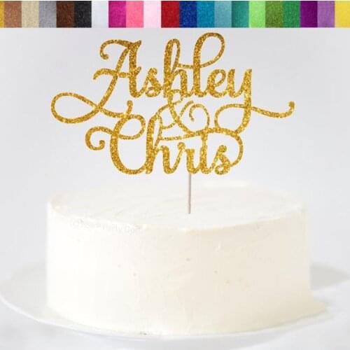 Custom Names Cake Topper, Personalized Cake Topper with Two Names,Engagement Cake Topper, Wedding Cake Topper, Name Cake Toppers