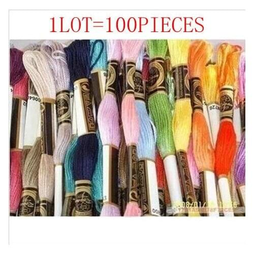 Top1 Quality Free Shipping Cross Stitch Skein Floss Thread 1L0T=100PIECES