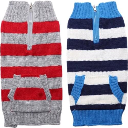 Dog Sweater Pet Dog Clothes Striped Sweater Warm Puppy Cat Coat Jacket Soft Knitwear Clothing For Small Large Dogs Dachshund