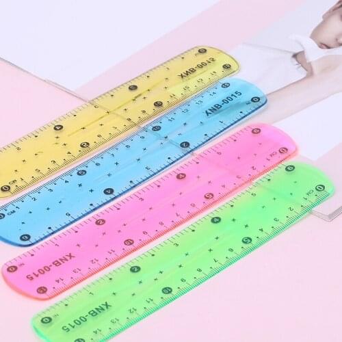 1PC Soft 15cm Ruler Multicolour Flexible Creative Stationery Rule School Supply