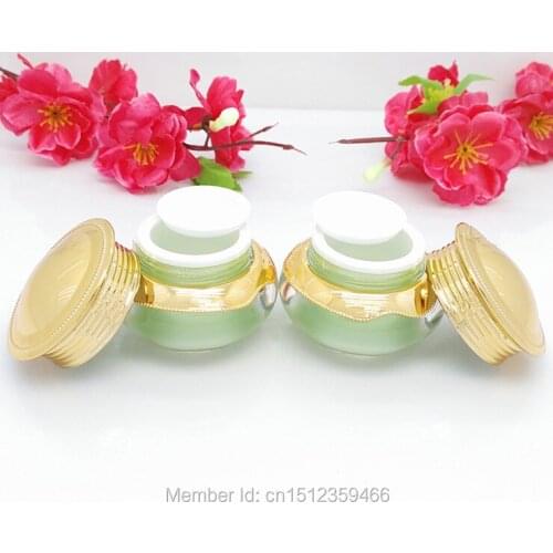 10G 10ML Acrylic Cream Jar, Cosmetics Eye Cream Small Sample Packing Container, Green Color Orange Color, 30pcs/Lot