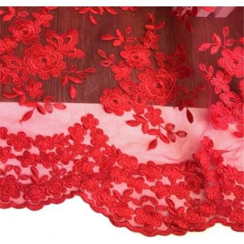 3YardsX 120cm 8Color Factory hot sale high-level women dress accessory lace embroidery flowers transparent network lace fabric