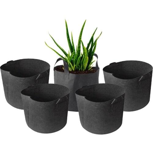 5PCS Fabric Plant Pots Grow Bags w/ Handles for Nursery Garden Breathable